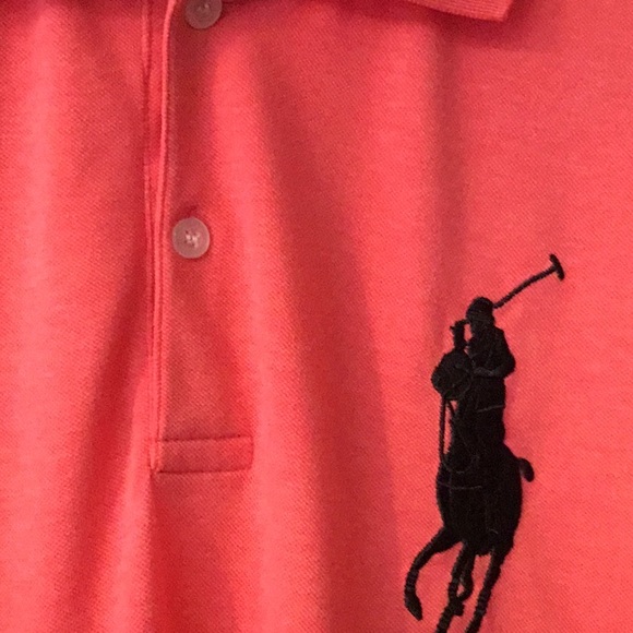 Polo Ralph Lauren Men’s Salmon colored Polo Shirt with large Black Pony Logo XL - Picture 6 of 8